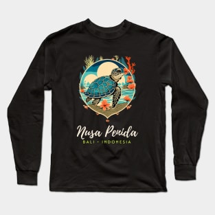 Nusa Penida Marine Park Sea Turtle Corals Indonesia Long Sleeve T-Shirt